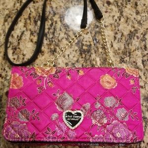 Betsey Johnson floral crossbody bag.